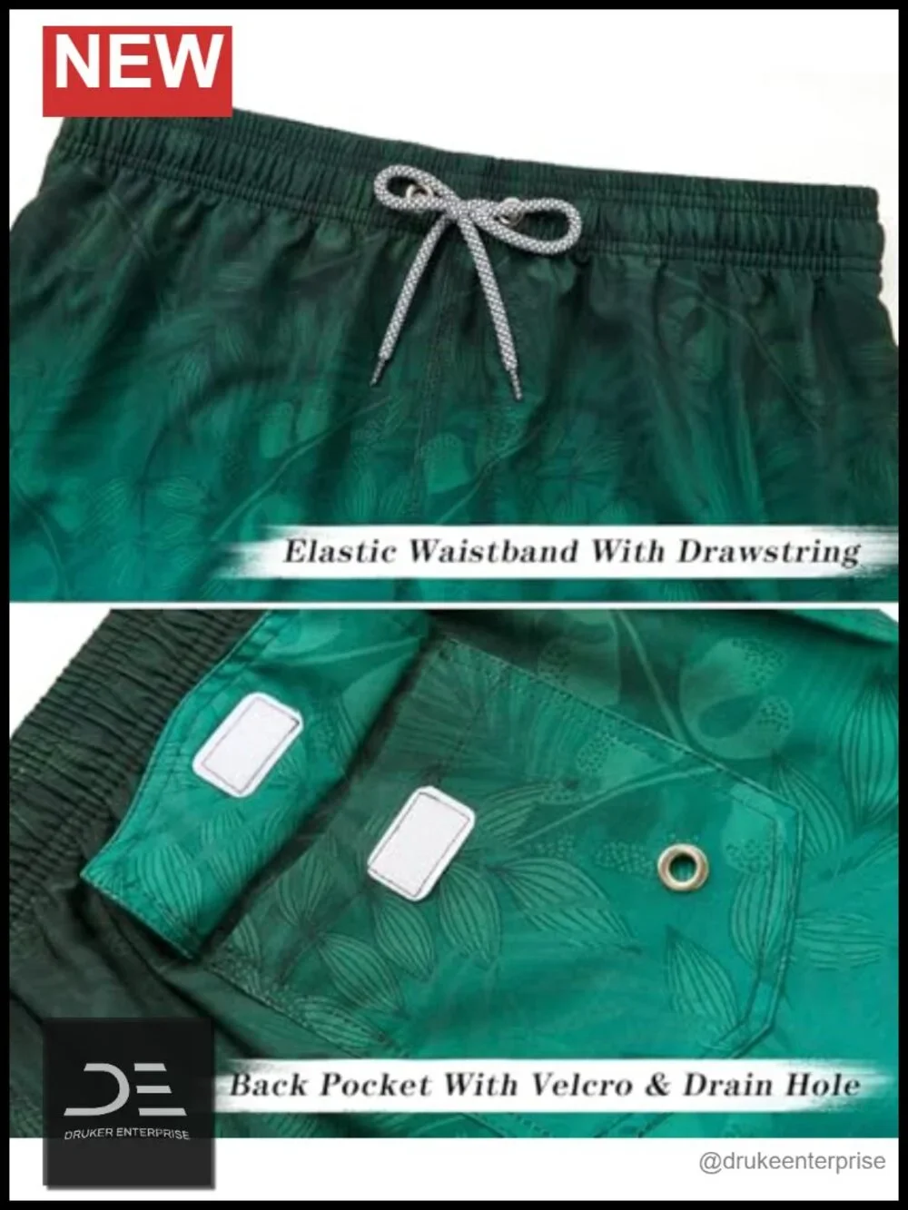 Men's Quick Dry Swim Trunks with Mesh Liner Board Shorts 9